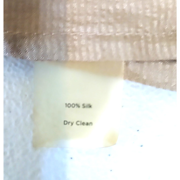 Talbot's Women's Sleeveless Top Size 10 Tan/Gold 100% Silk Beaded Pleats - Picture 7 of 9